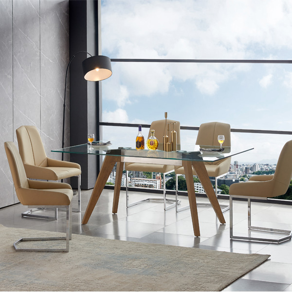 Modern glass furniture home interior table and chair for wholesale
