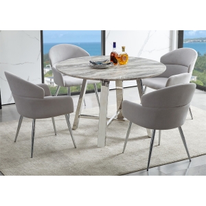 Modern SS and Glass Dining table and chairs furniture