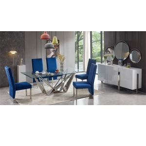 Stainless steel material Contemporary design dinner table furniture with chairs
