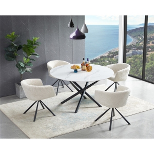 Round Dining table and chairs set for home furniture