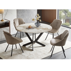 Round Dining table and chairs set for home furniture