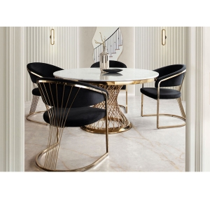 Round Dining table and chairs set for home furniture